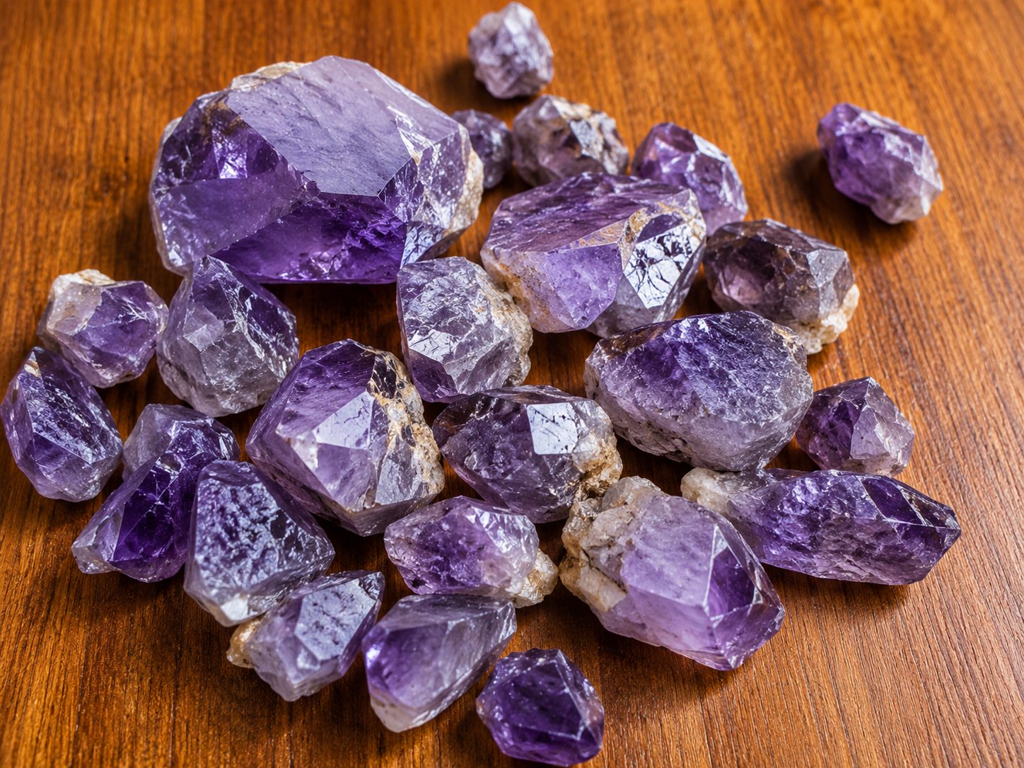Rough amethyst crystals